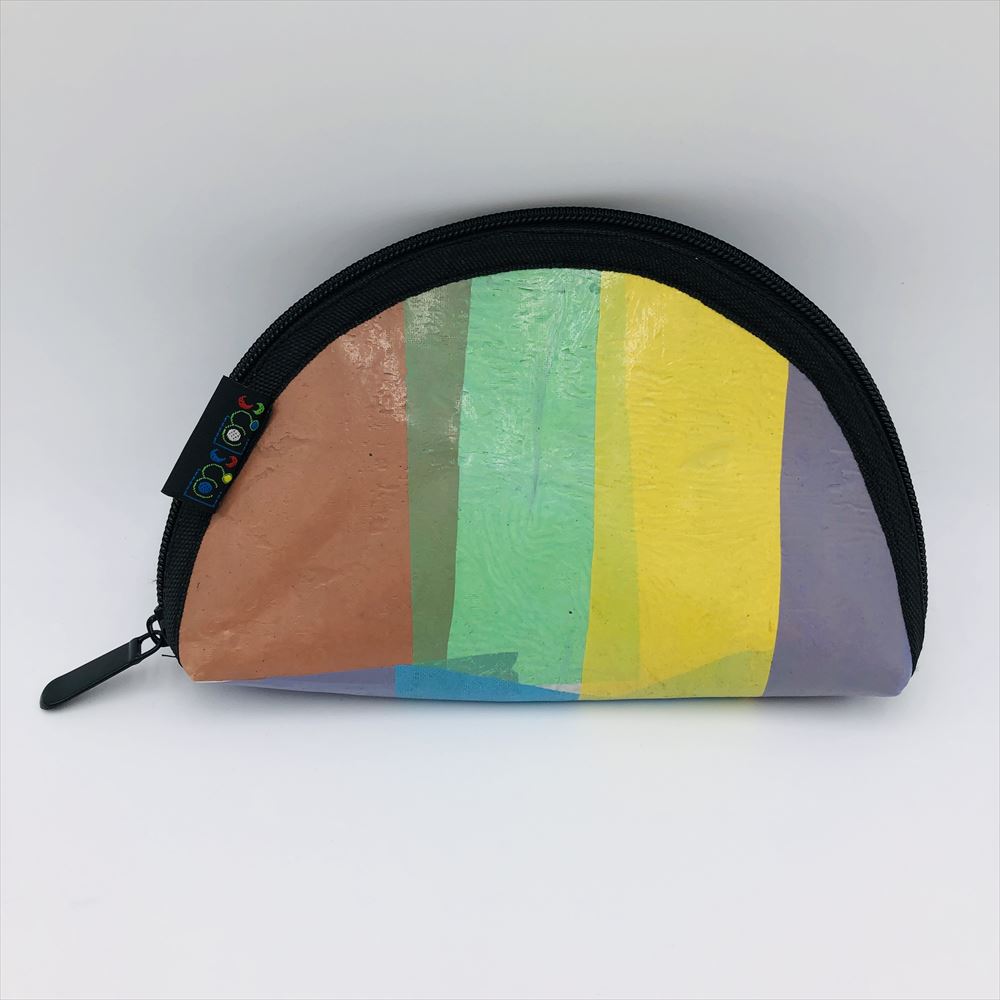 くすみカラー ラウンドポーチ　(Round Makeup Bag)